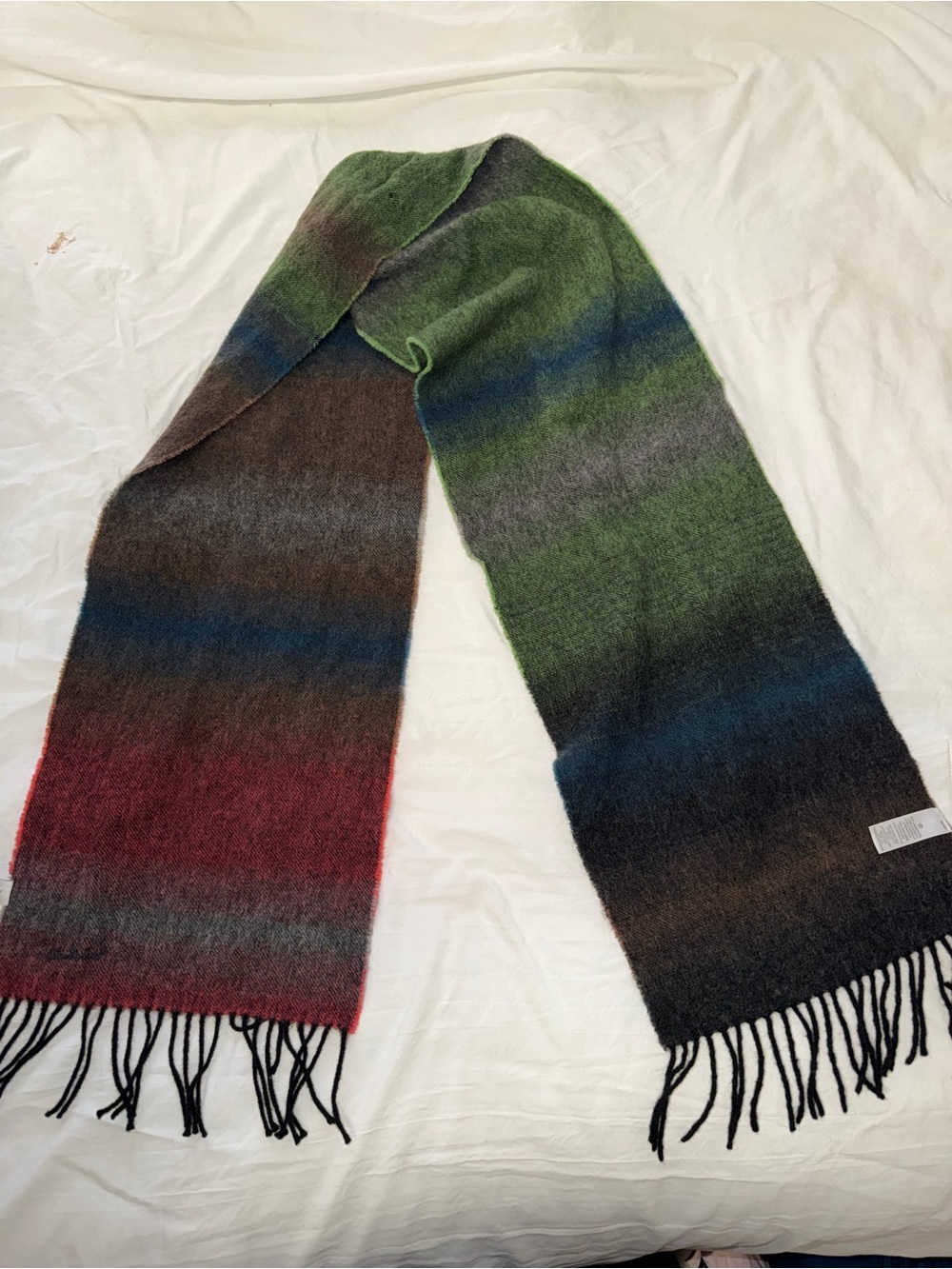 Paul Smith Lambswool‎ Cashmere Gradient Fringe Scarf